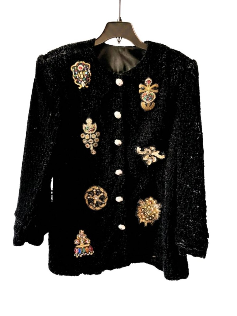 Vintage 80s Splendiferous Westwood Village Beaded Velvet Boutique Jacket